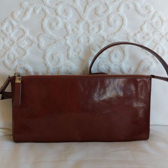 Monsac Super Smooth Glossy Italian Leather Shoulder/Clutch - Picture 6 of 14